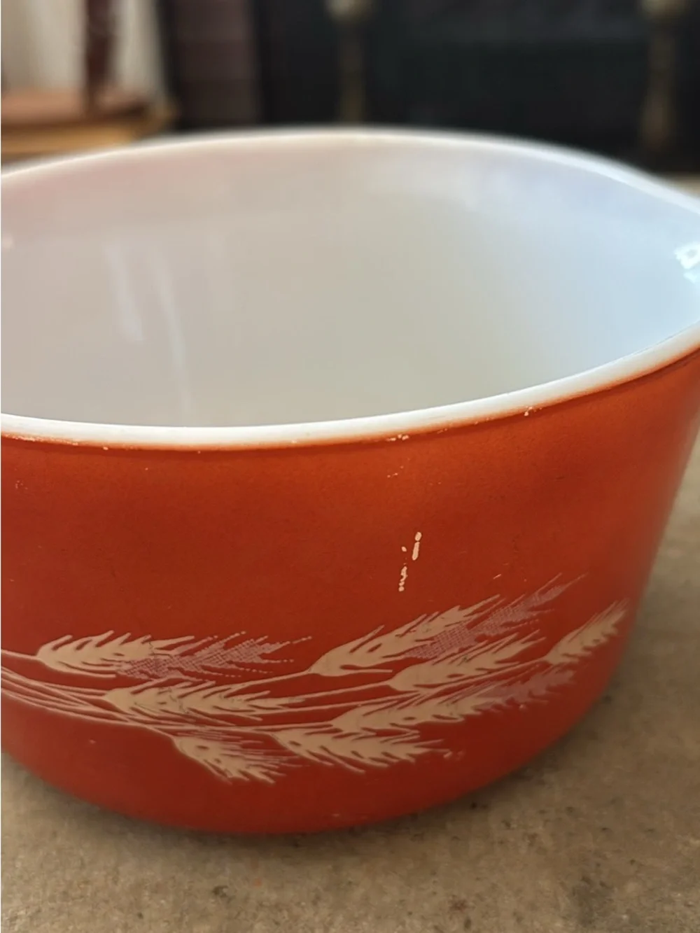 Vintage Pyrex Autumn Harvest Wheat Round Casserole Dish 1 L